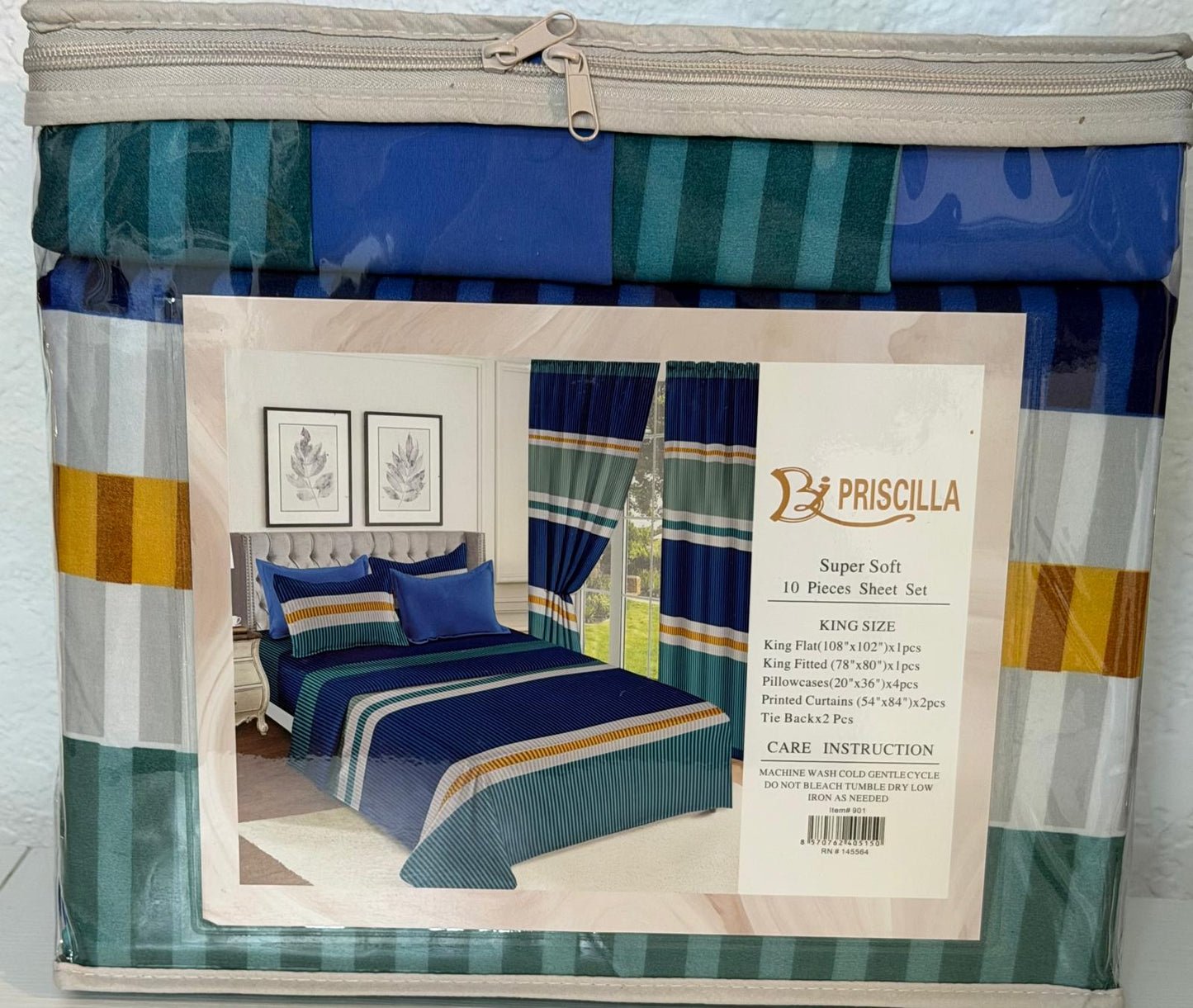 3 in 1 Bedsheets pillows cases and curtain 10 pcs