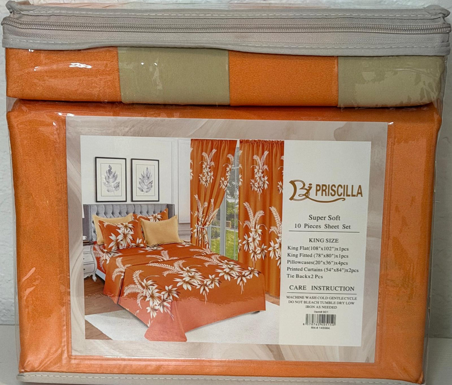 3 in 1 Bedsheets pillows cases and curtain 10 pcs