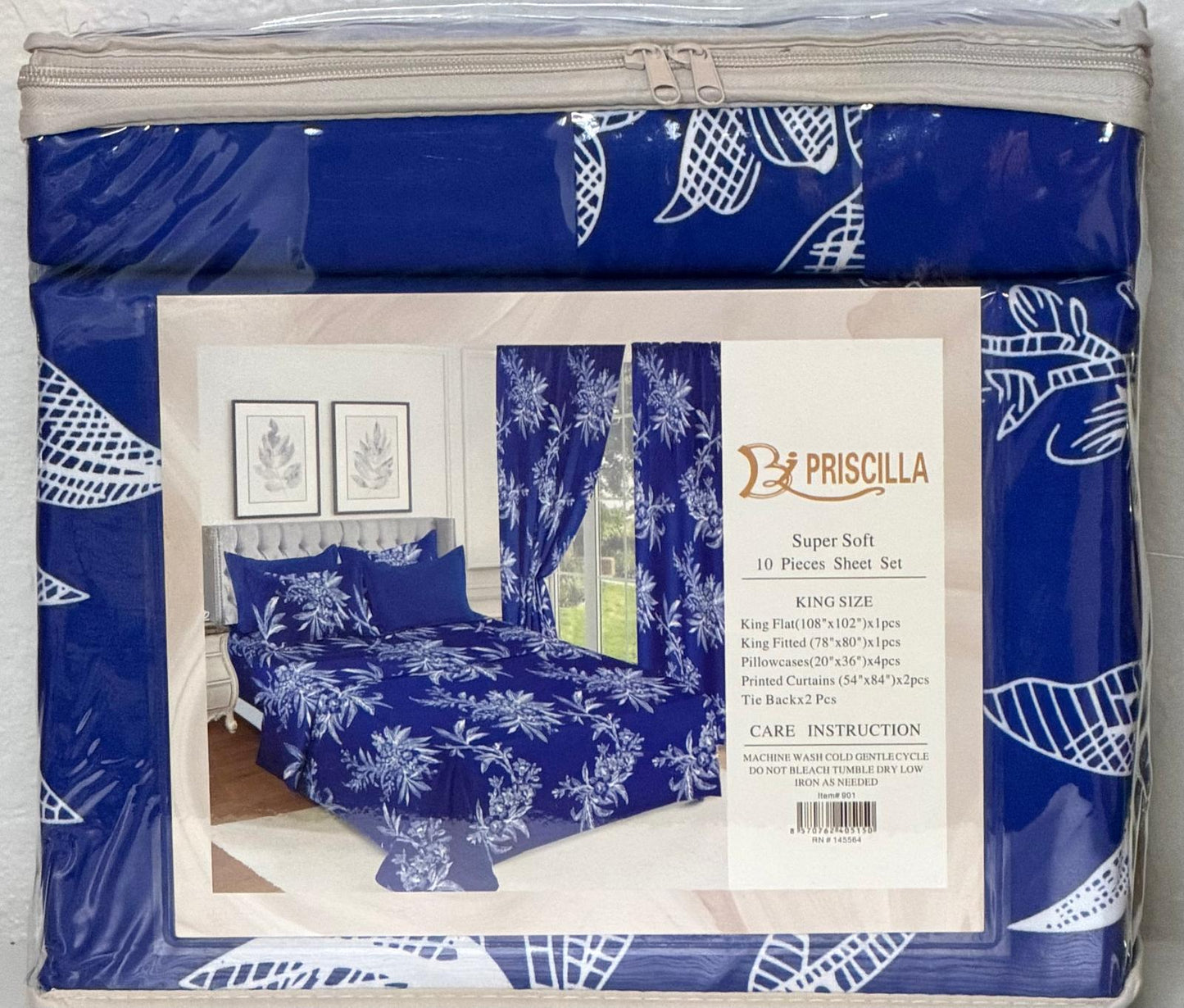 3 in 1 Bedsheets pillows cases and curtain 10 pcs